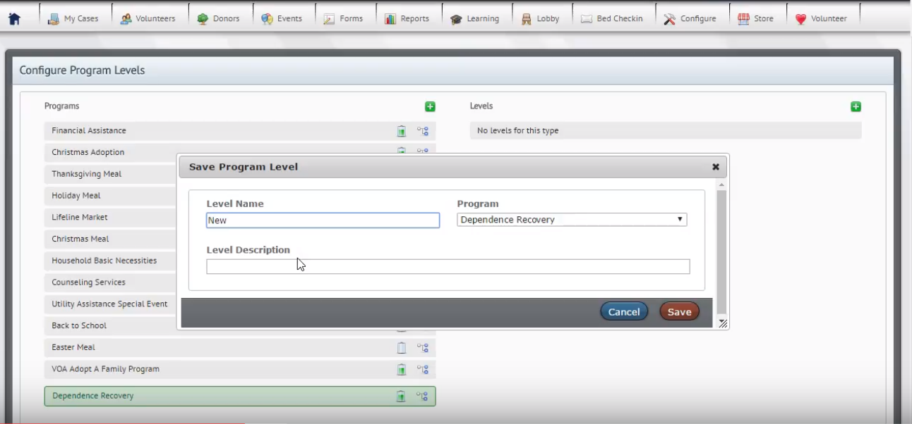 Seeladora Software - Seeladora program level configuration