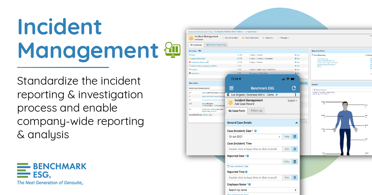 Benchmark Gensuite EHS Software - Incident Management