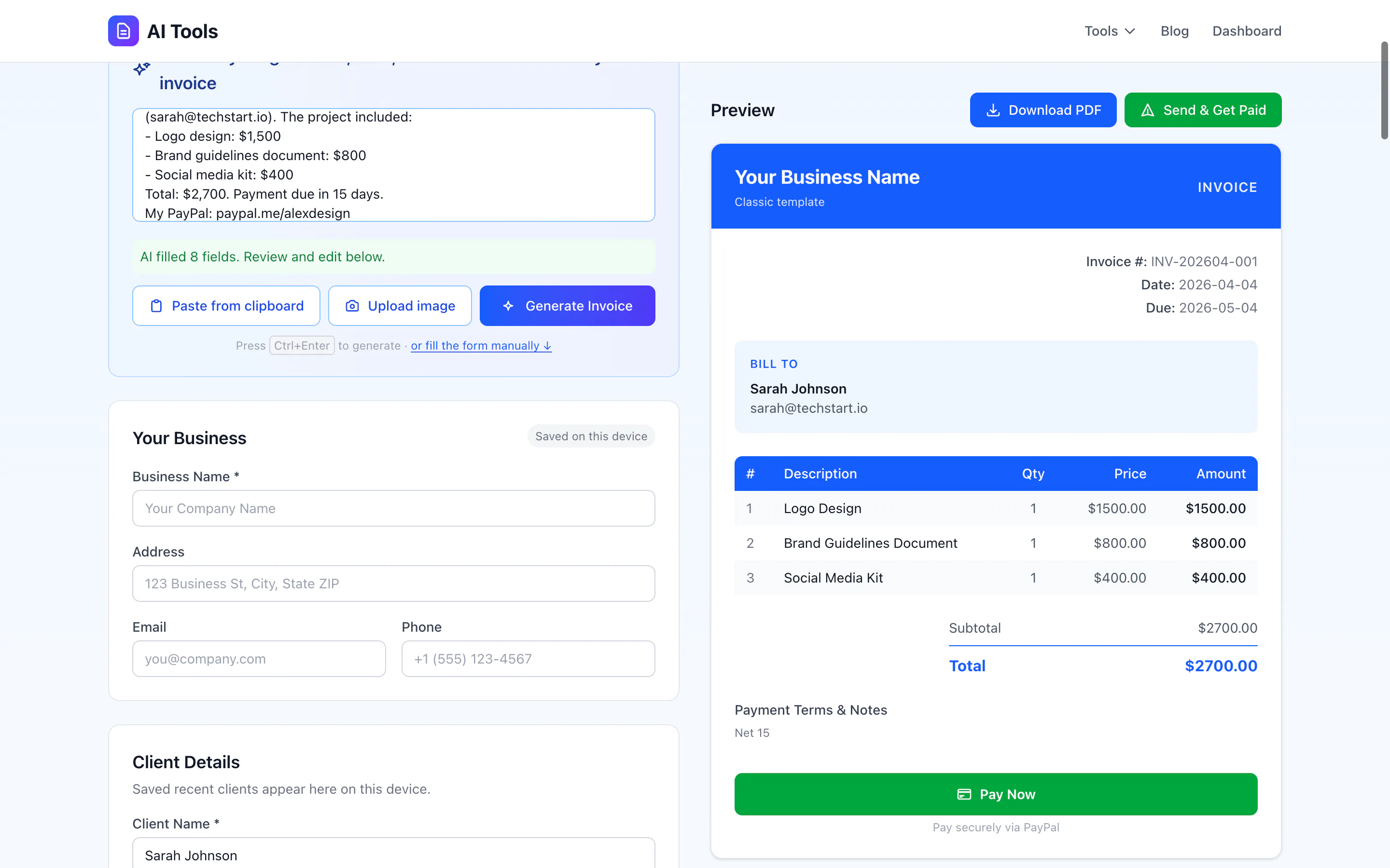 Invoice Generator Program Free AI Invoice Generator Cost & Reviews - Capterra Australia 2026