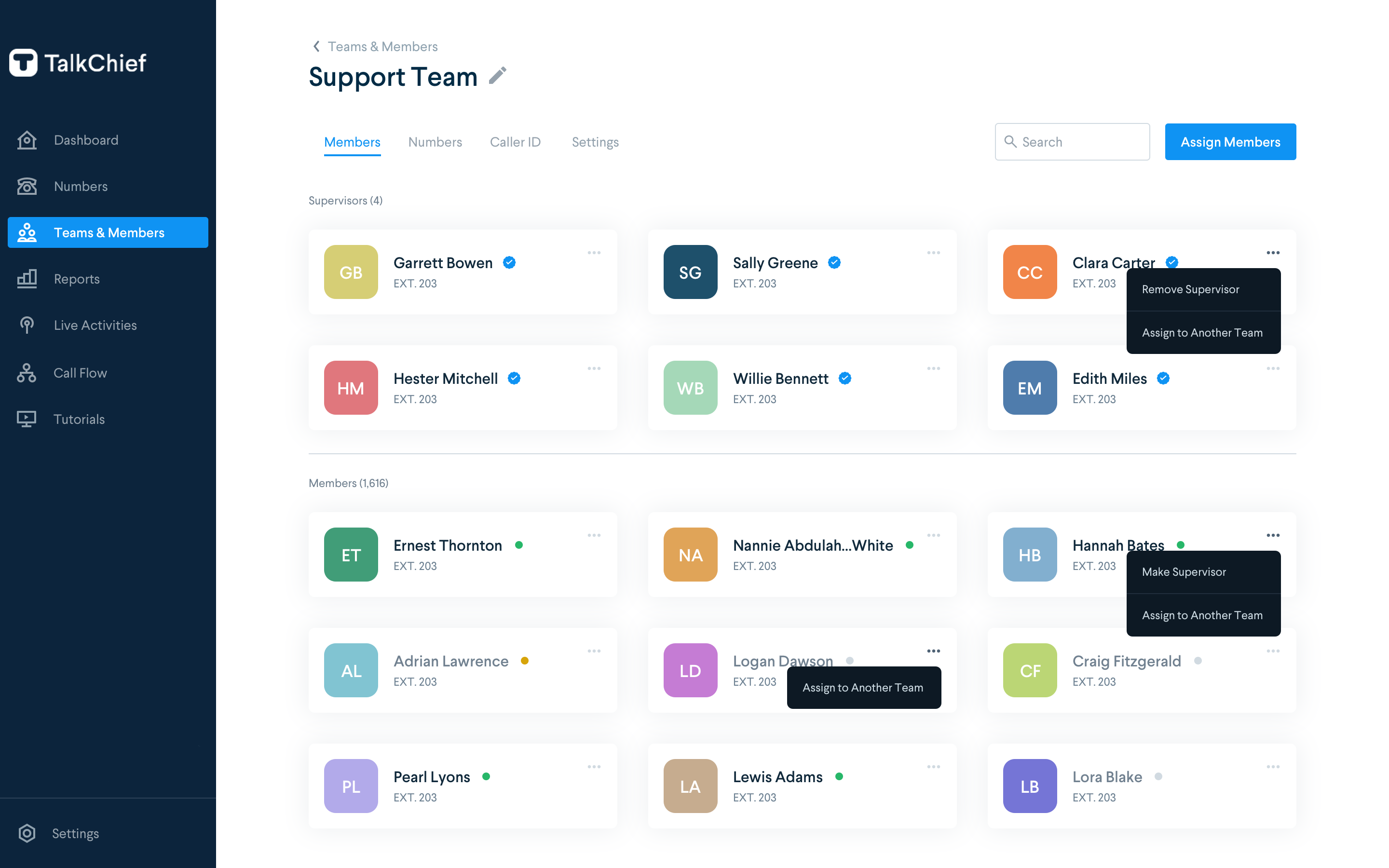 TalkChief Software - Team management