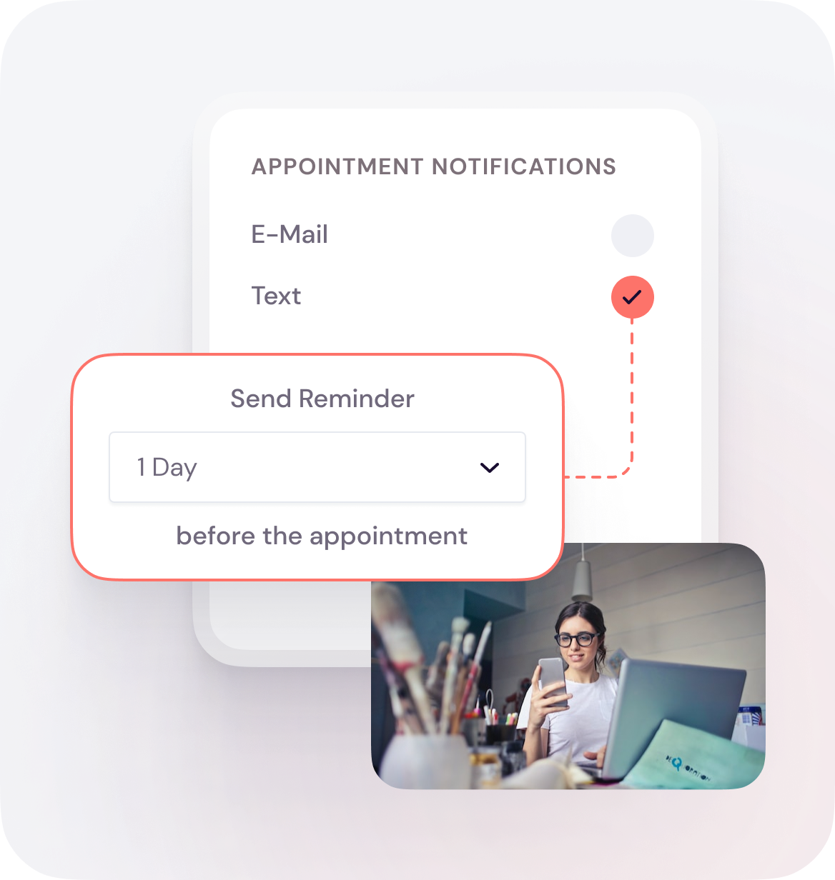 Reduce no-shows through text or email appointment reminders, fostering client engagement with two-way texting and text marketing.