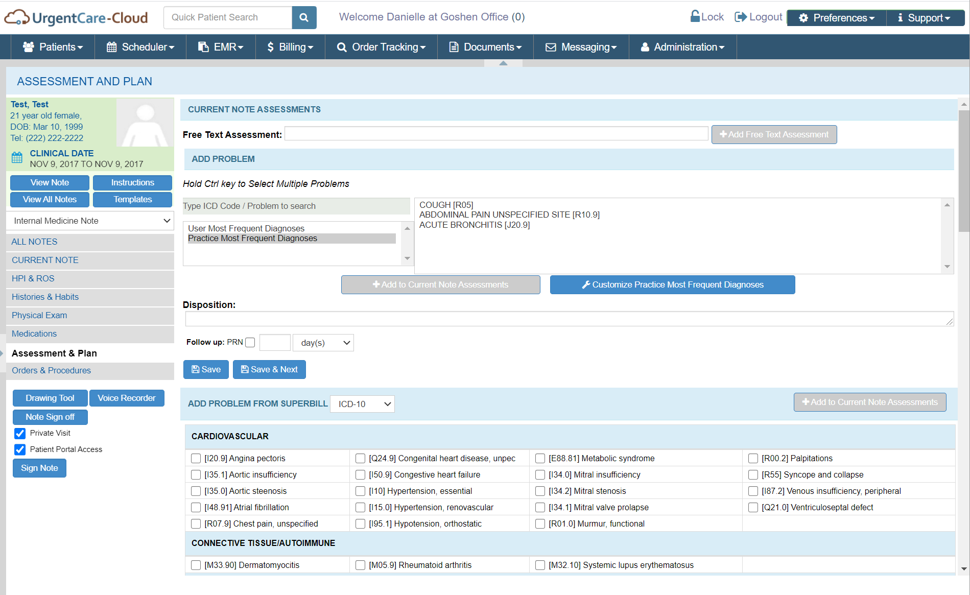 UrgentCare-Cloud screenshot: UrgentCare-Cloud assessment