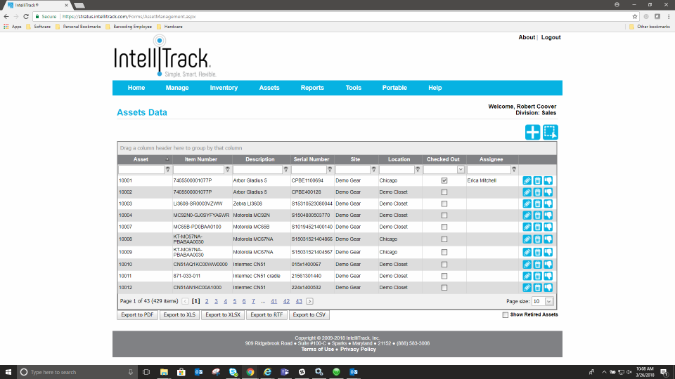 IntelliTrack Assets assets data management