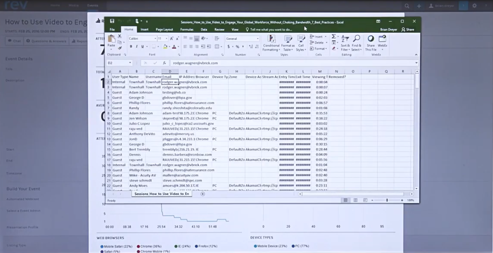 VBrick Software - VBrick event details with contact information
