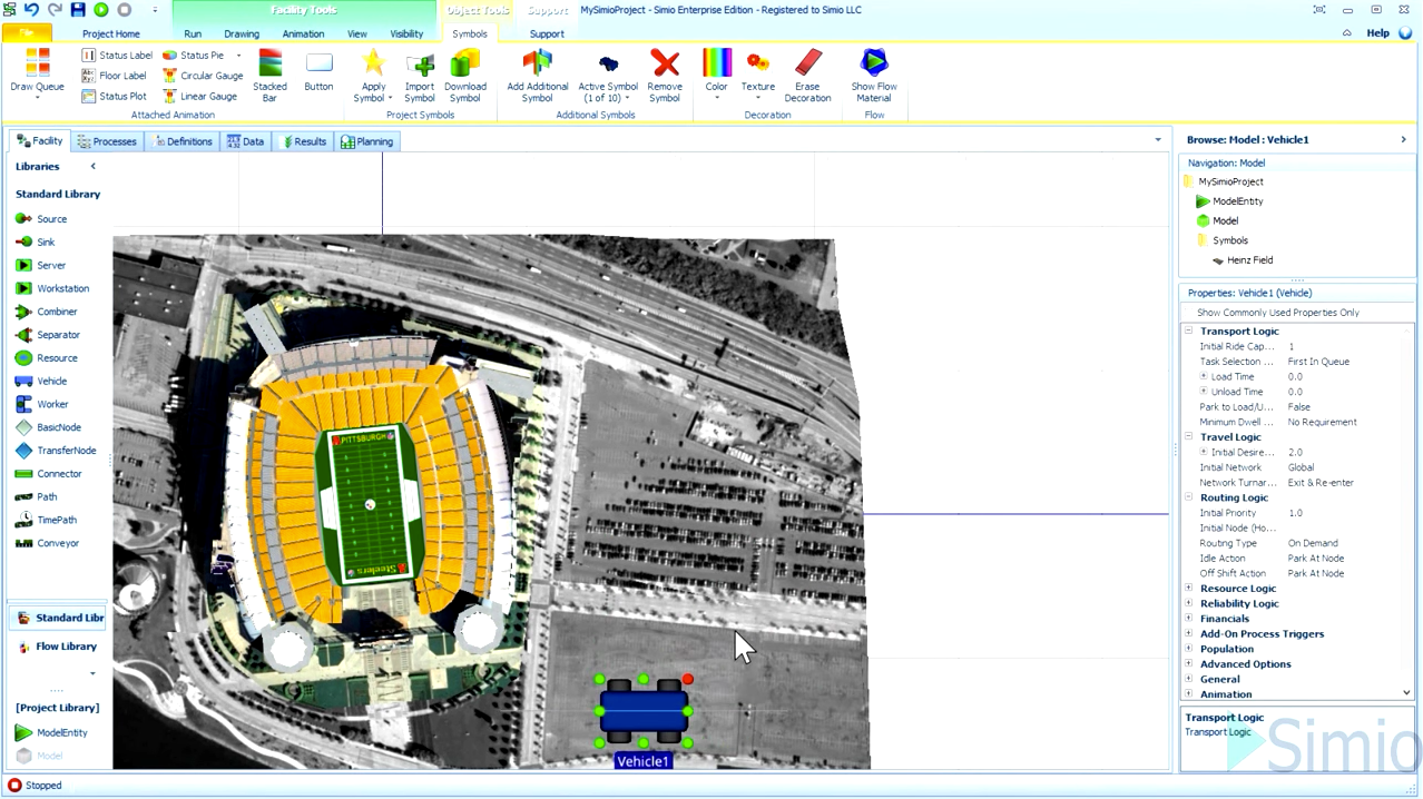 Simio Software - Import a background image into Simio to model objects into scale