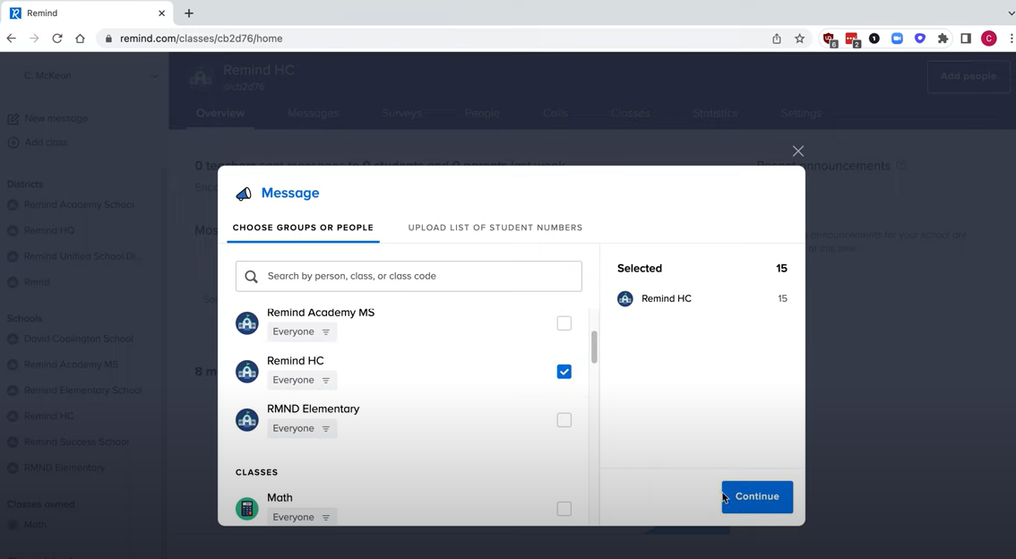 Remind Software - Remind message