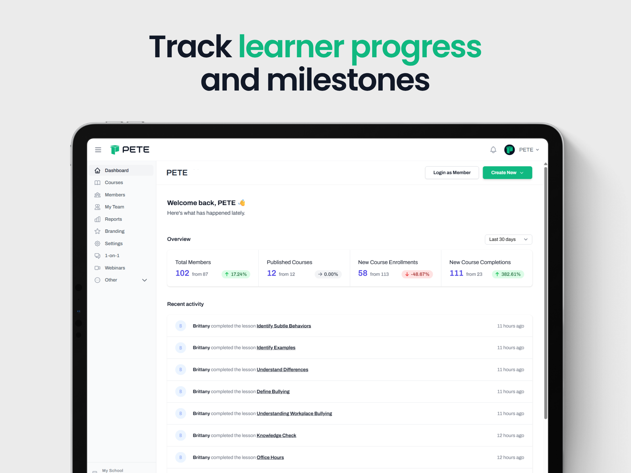 PETE LMS Logiciel - 3