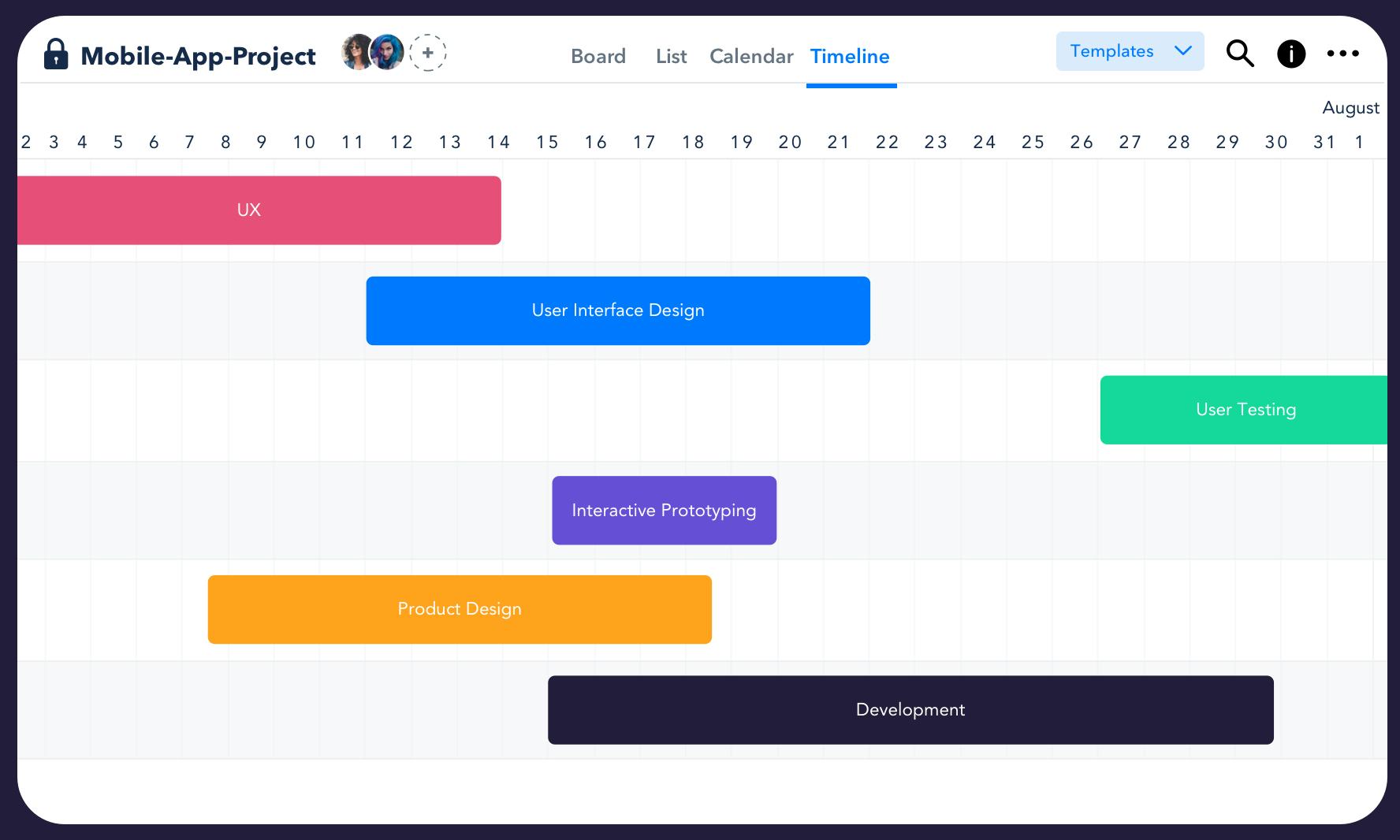 heycollab Software - Timeline views