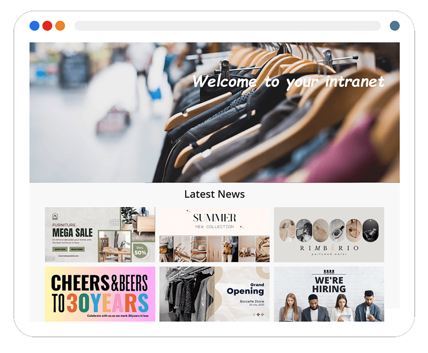 MyHub screenshot: Home Page Example