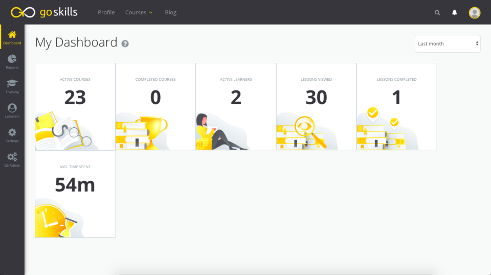GoSkills dashboard