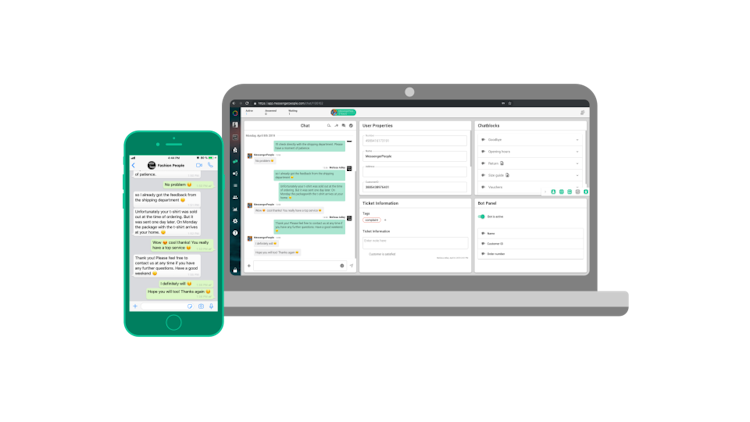 Messenger Communication Platform screenshot: Work Interface