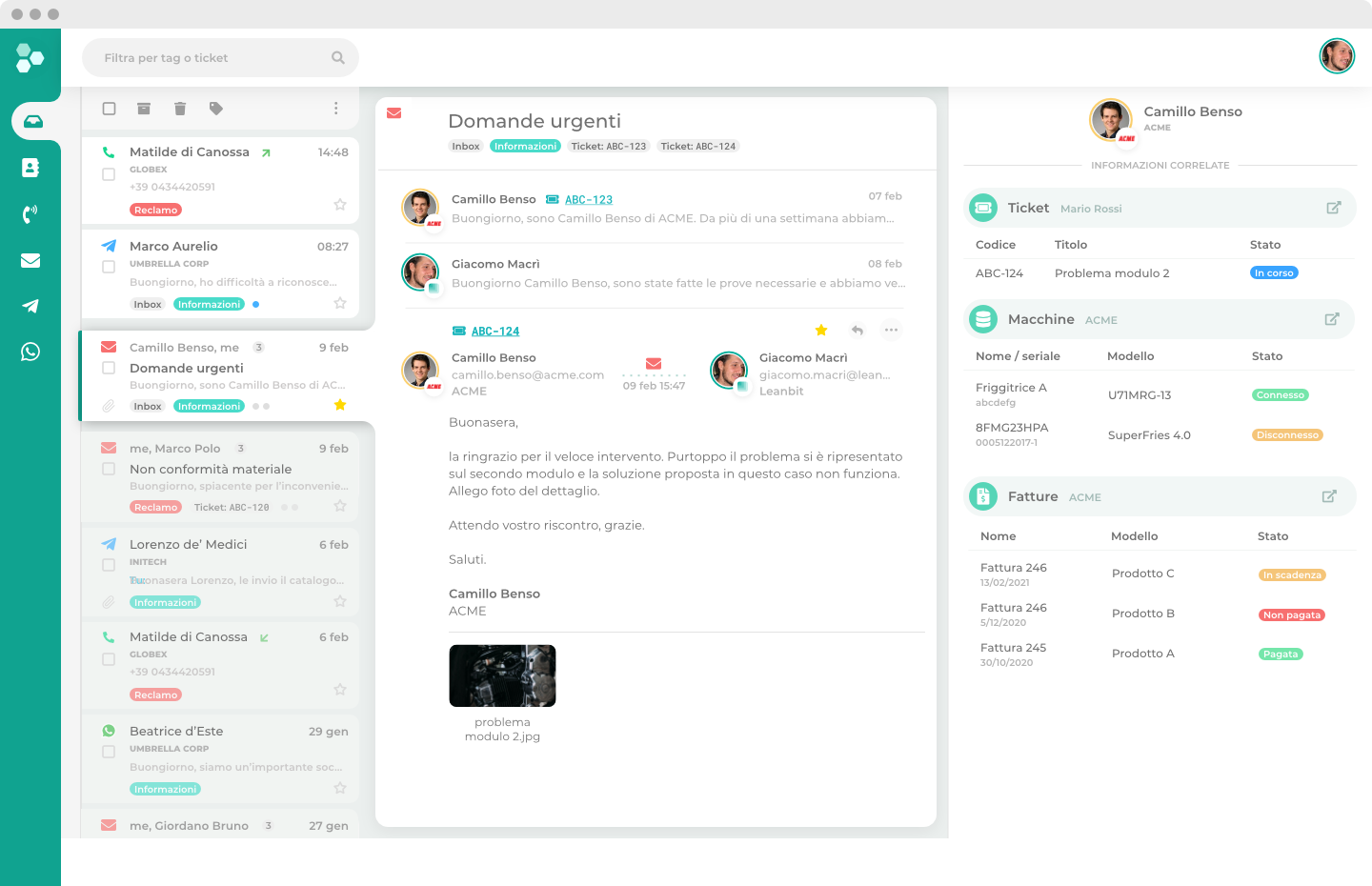 Nosco screenshot: Contact Center