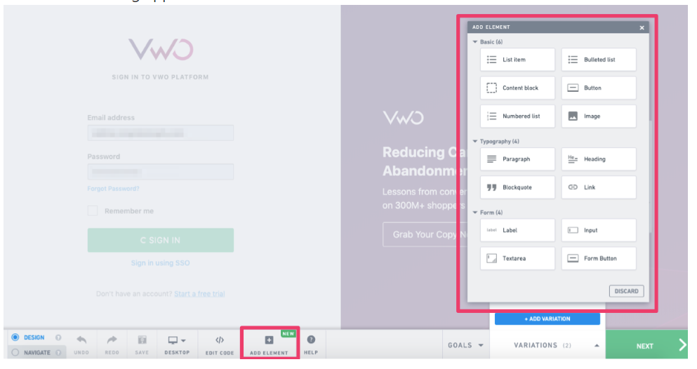 VWO Testing