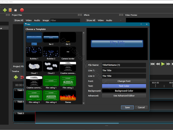 OpenShot Video Editor Software - More than 40 customizable static titles included!