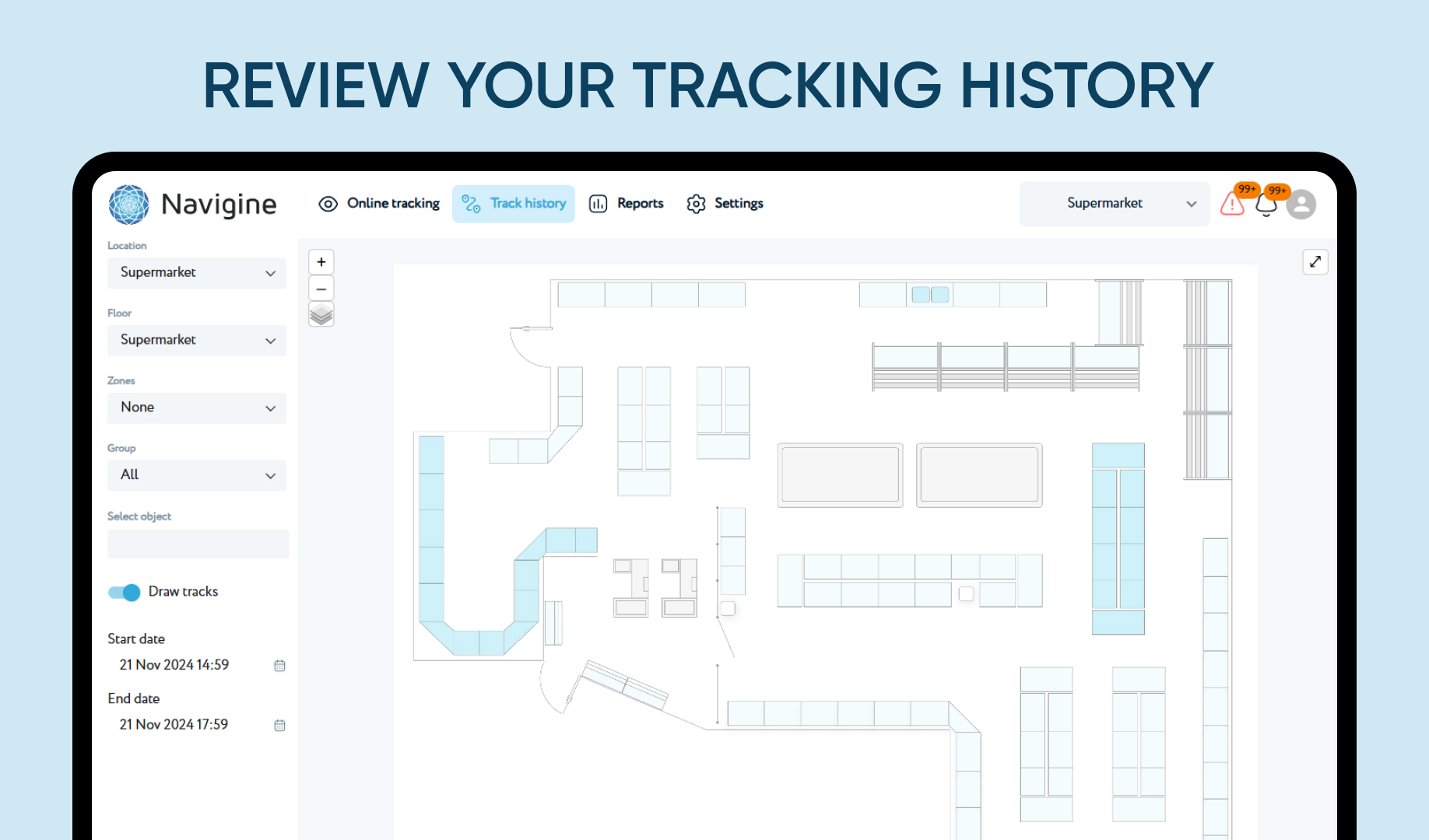 Navigine Software - Navigine tracking history - thumbnail