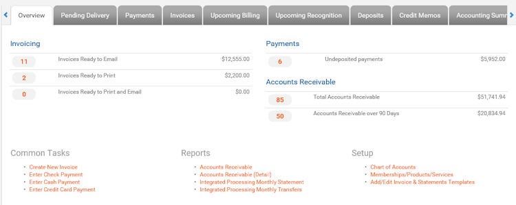 GrowthZone screenshot: Integrated billing capabilities for batch running invoices, statements, letters and more