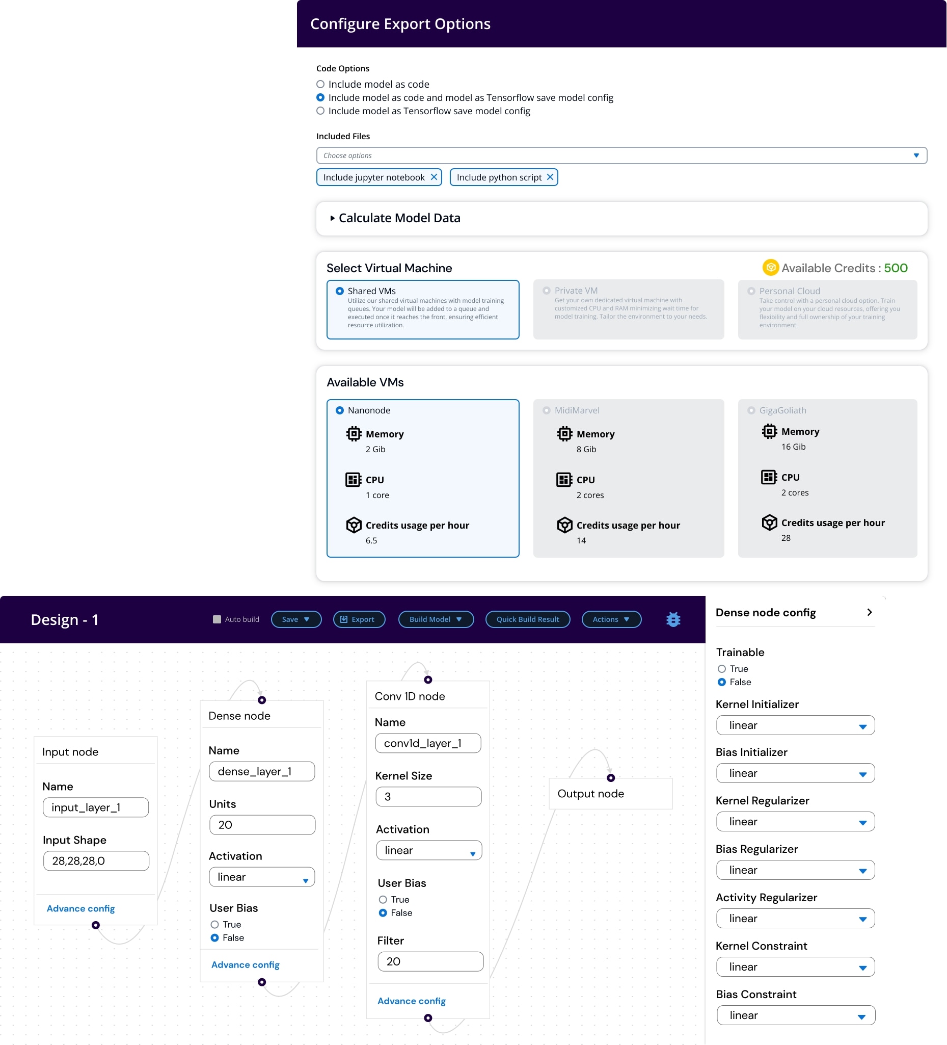 Scalifi Ai screenshot: Scalifi Ai drag-and-drop model builder