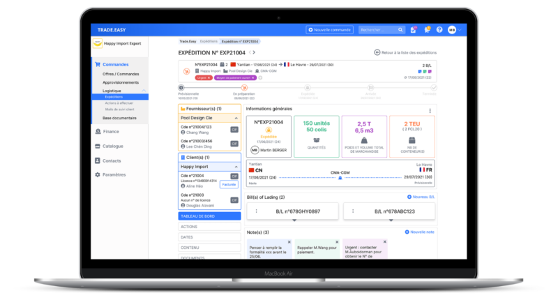 TRADE.EASY Import Export screenshot: TRADE.EASY Import Export user interface
