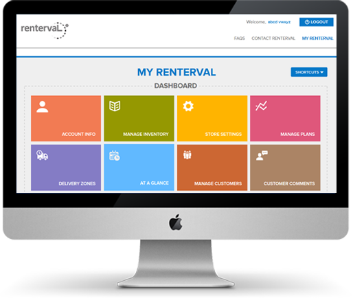 Renterval Software - Manage inventory, delivery zones, customers, and more via the Renterval dashboard