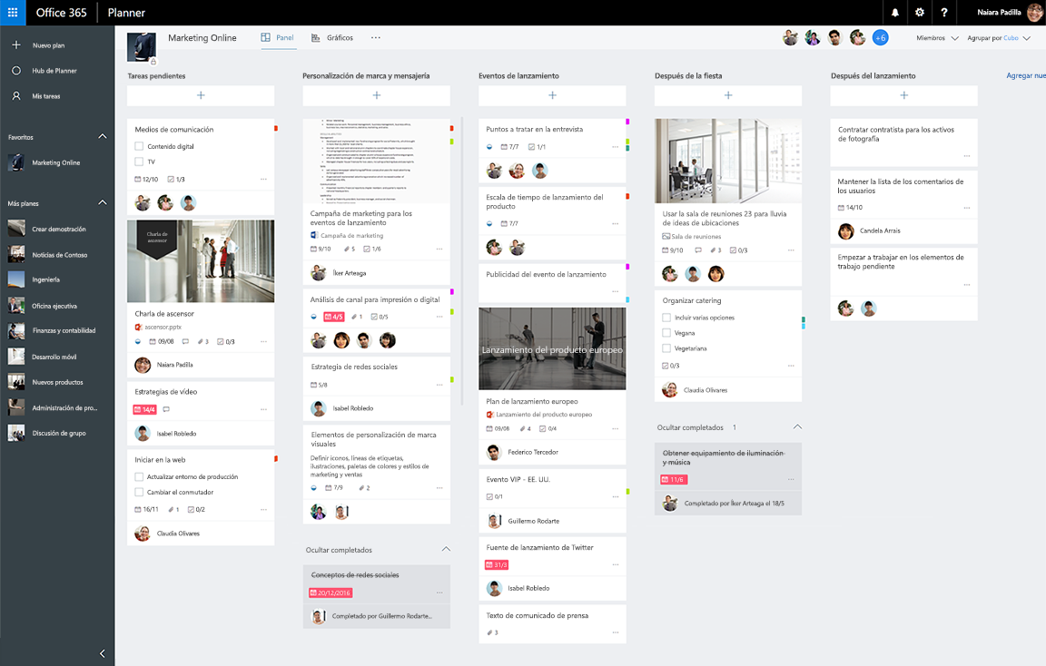 Microsoft Planner Kanban board