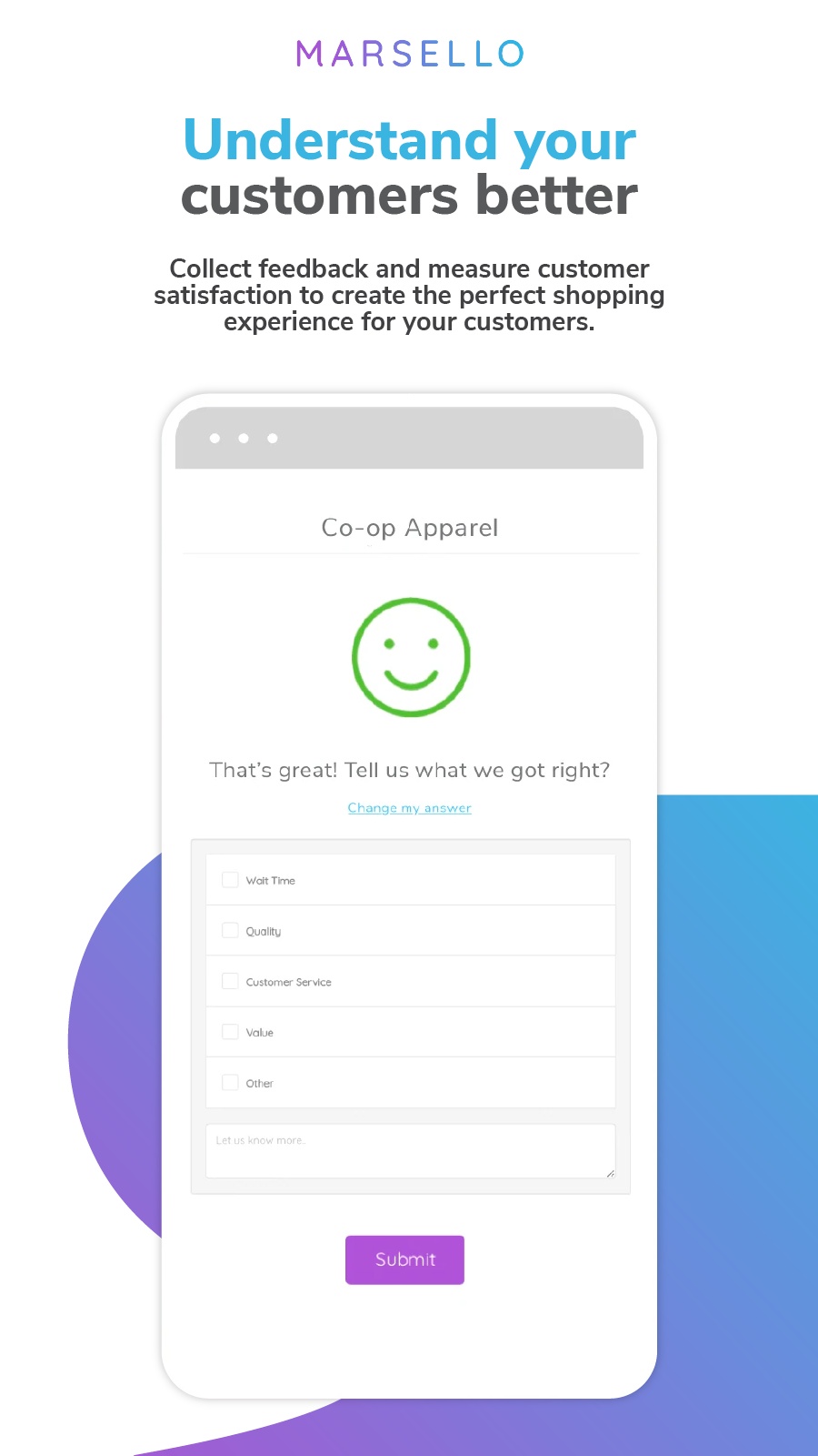 Marsello Software - Collect and analyze customer feedback and measure customer satisfaction.