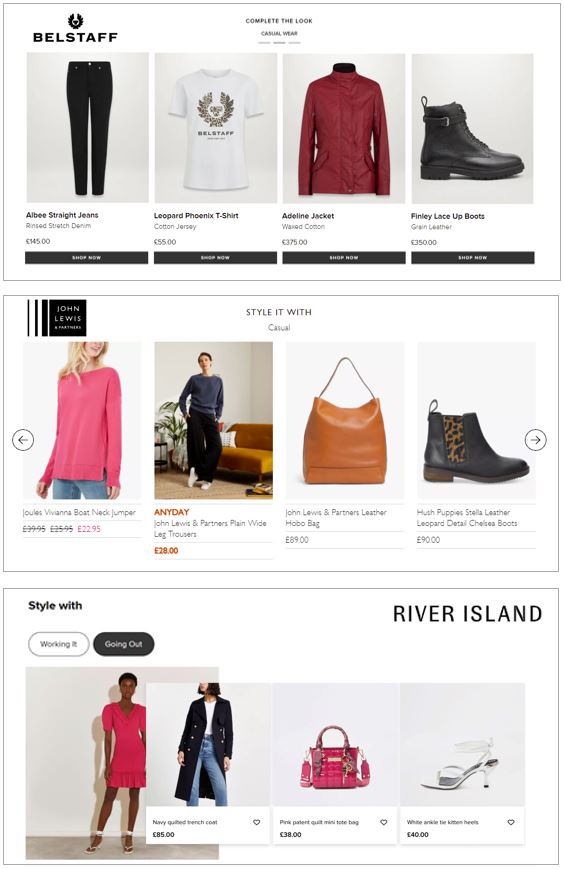 Dressipi screenshot: Dressipi's personalized outfits, powered by AI.