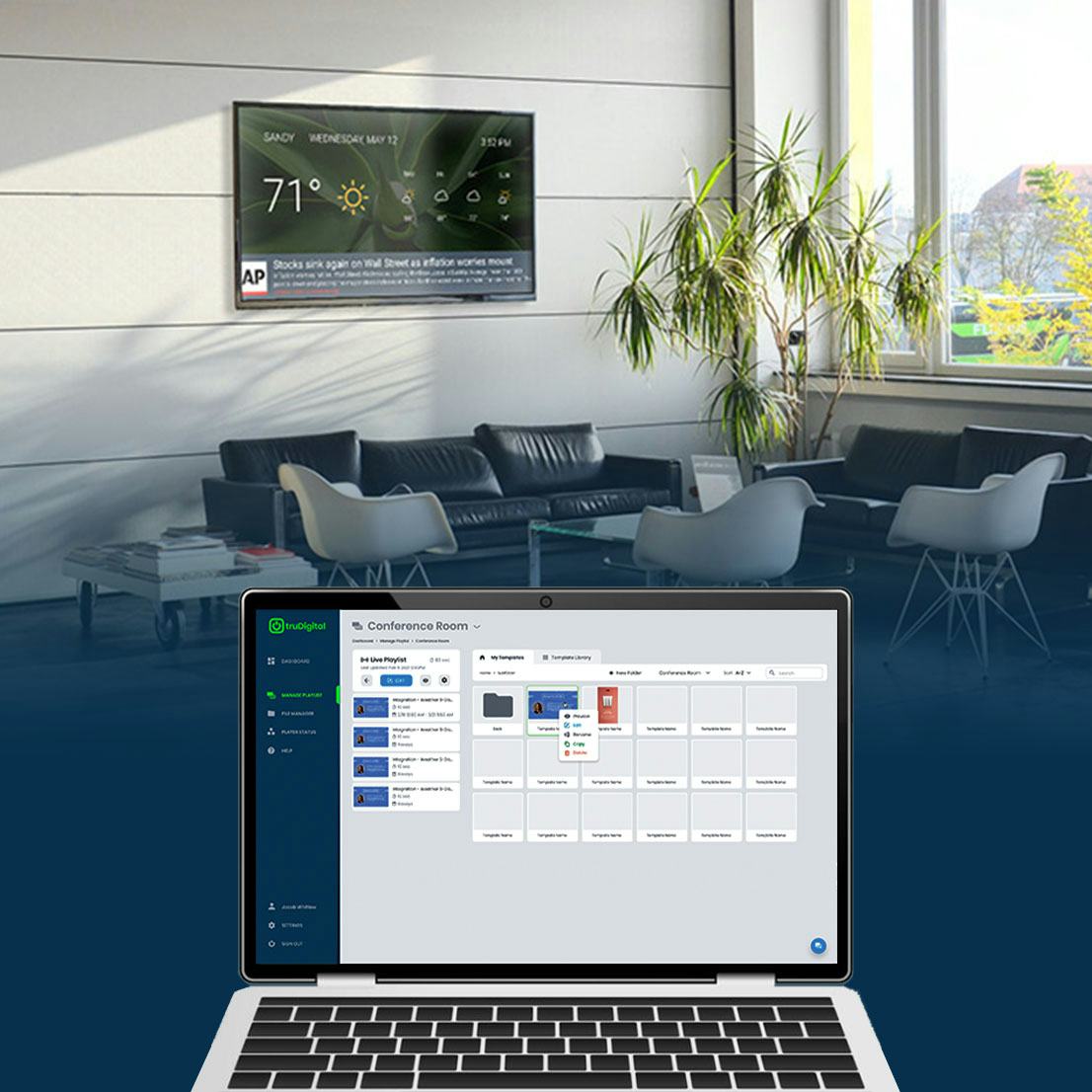 truDigital Signage Software - Control the content on your TV screens with our easy-to-use software