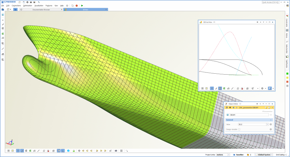 CAESES ship design optimization screenshot