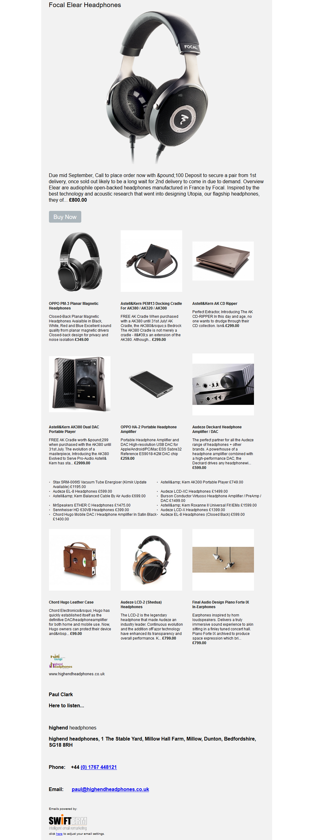 SwiftERM screenshot: The lead item is the product with the highest buying propensity