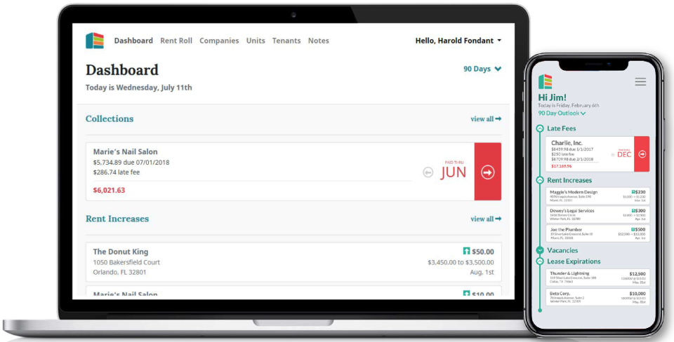 Leasecake dashboard screenshot