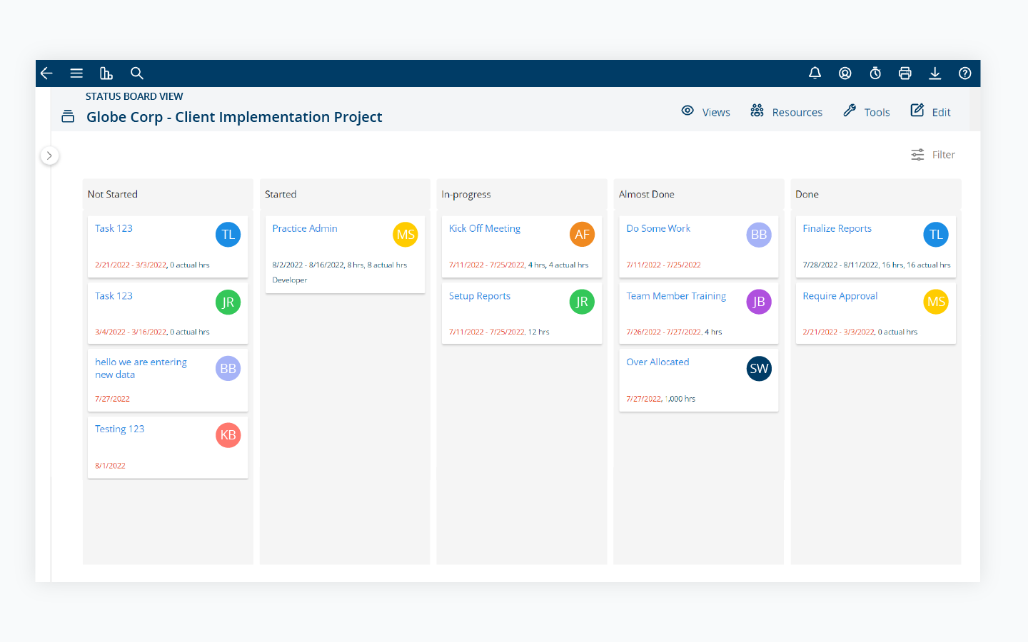 Project Insight Project Status Views