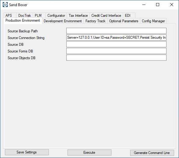 Sand Boxer screenshot: Sand Boxer production environment

