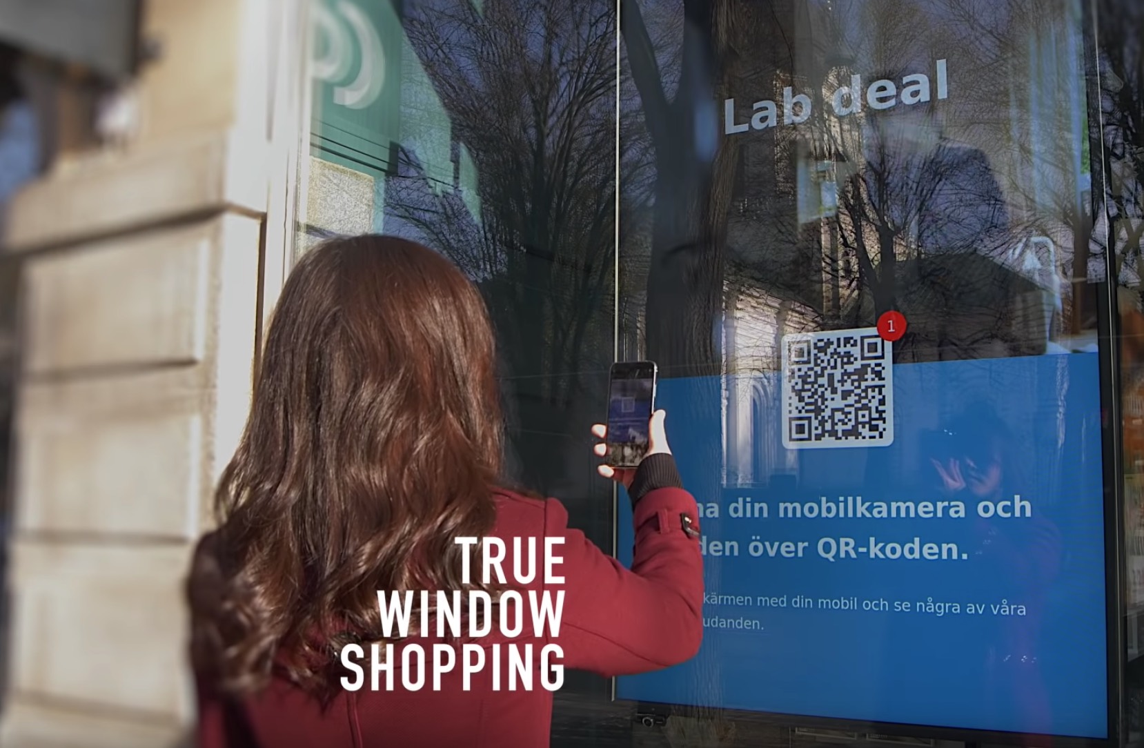 Interact with digital signage from outside the building