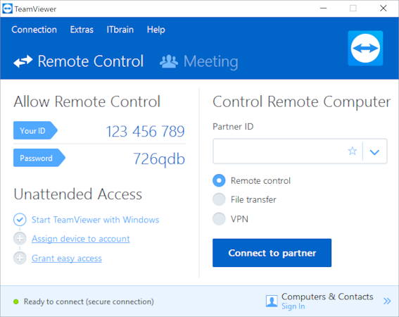 TeamViewer screenshot: Access and control devices anywhere with the TeamViewer Remote Control