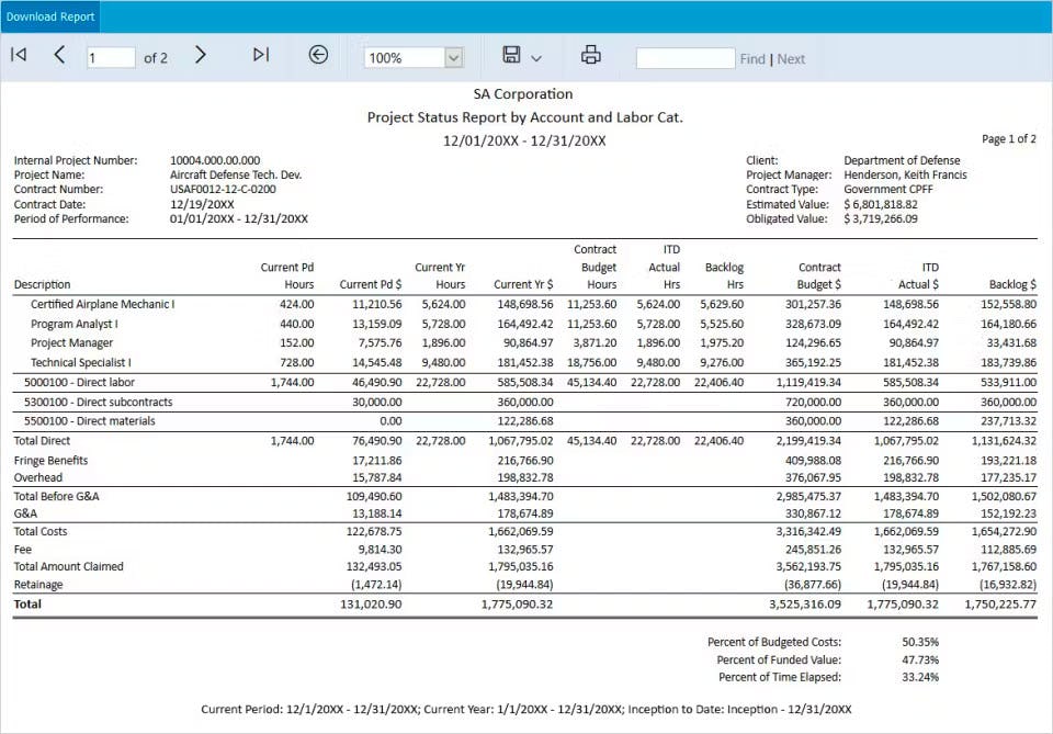 PROCAS Accounting Software - Project Status Report