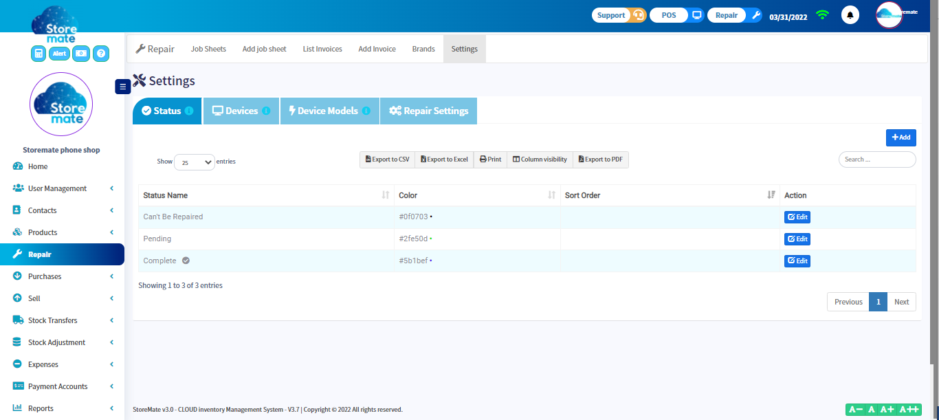 Storemate screenshot