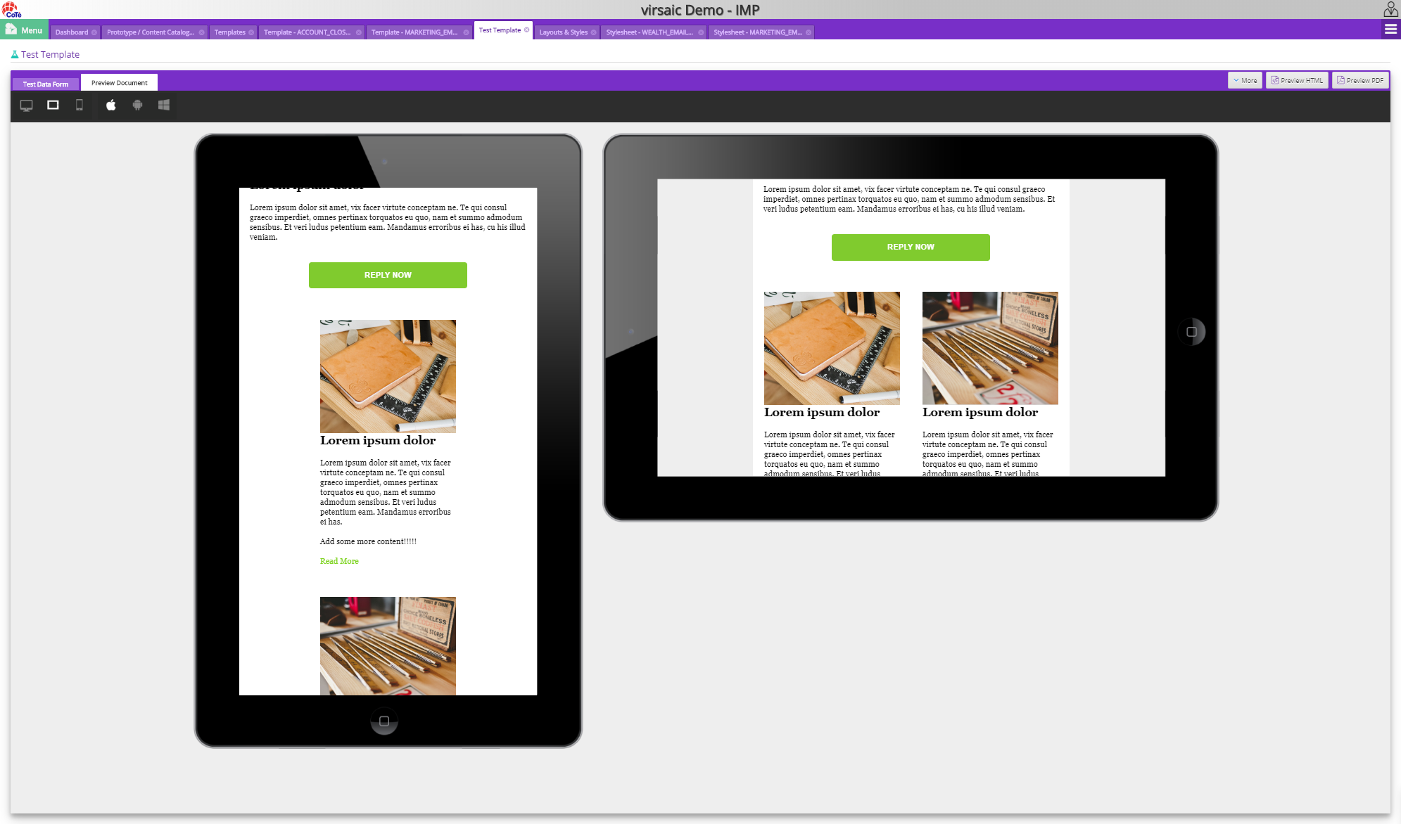 virsaic Software - Responsive Design Preview - across devices