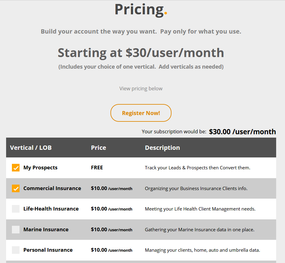 CaptaIMS Software - Pricing