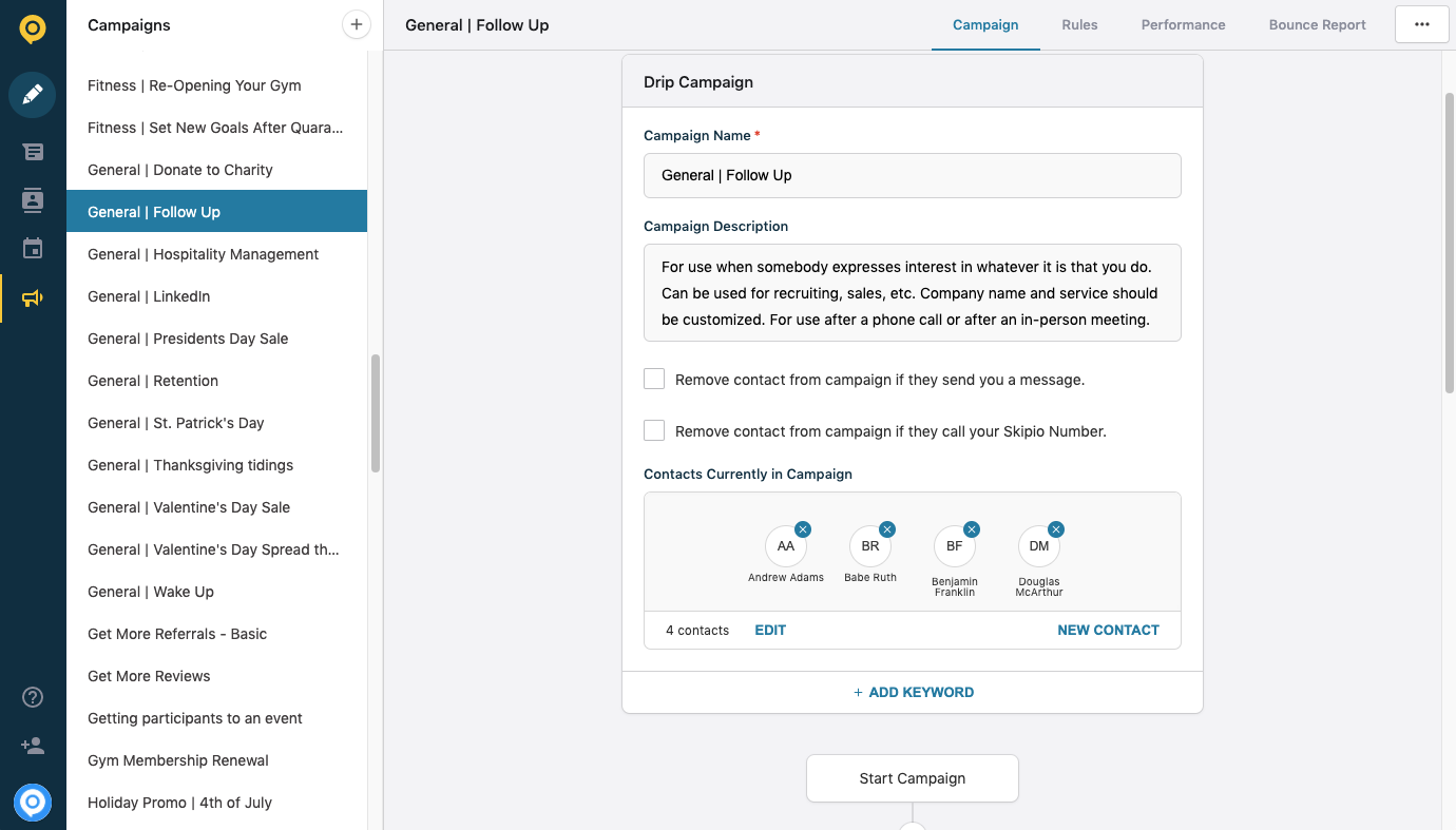 Create drip messaging campaigns to automate your follow-up
