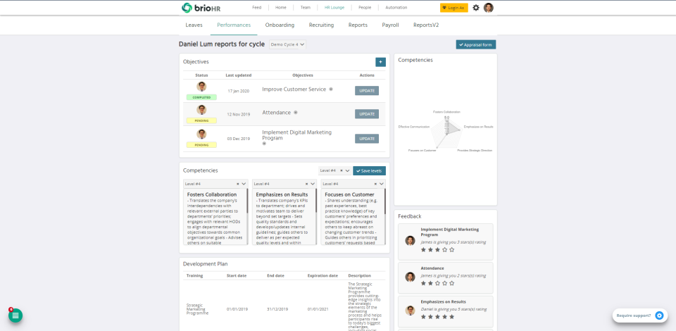 BrioHR Software - Performance Management