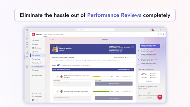 Teamflect screenshot: Perfromance Reviews