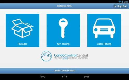 Condo Control Software - From the security dashboard users are able to track packages, keys, and visitor parking