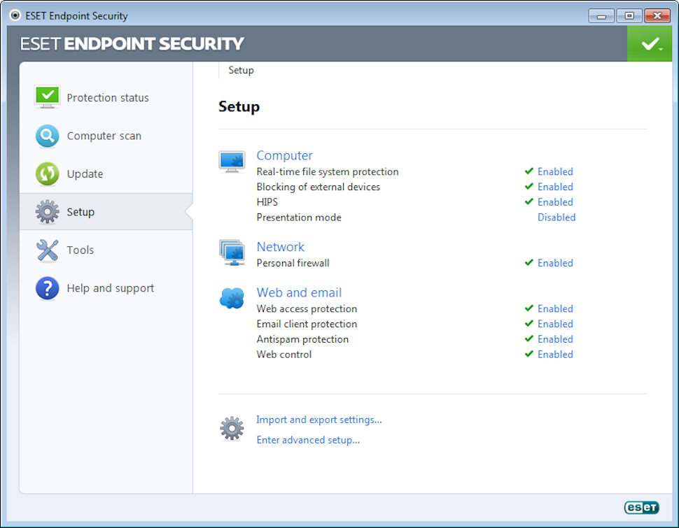 ESET Endpoint Security set up