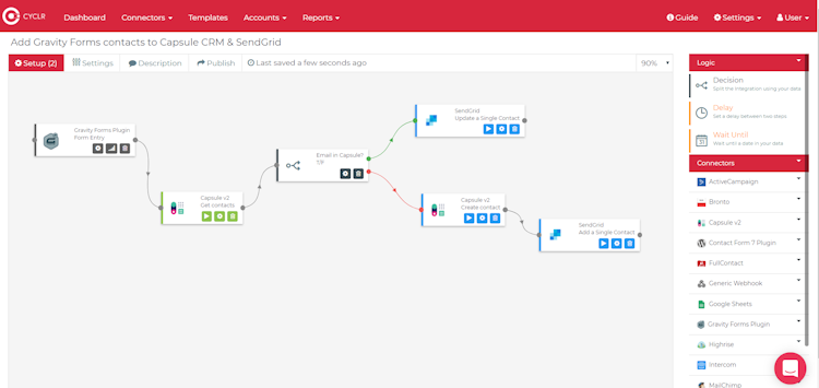 Cyclr screenshot: Quickly and easily build integrations that can be deployed directly into your application for your users to self-serve.