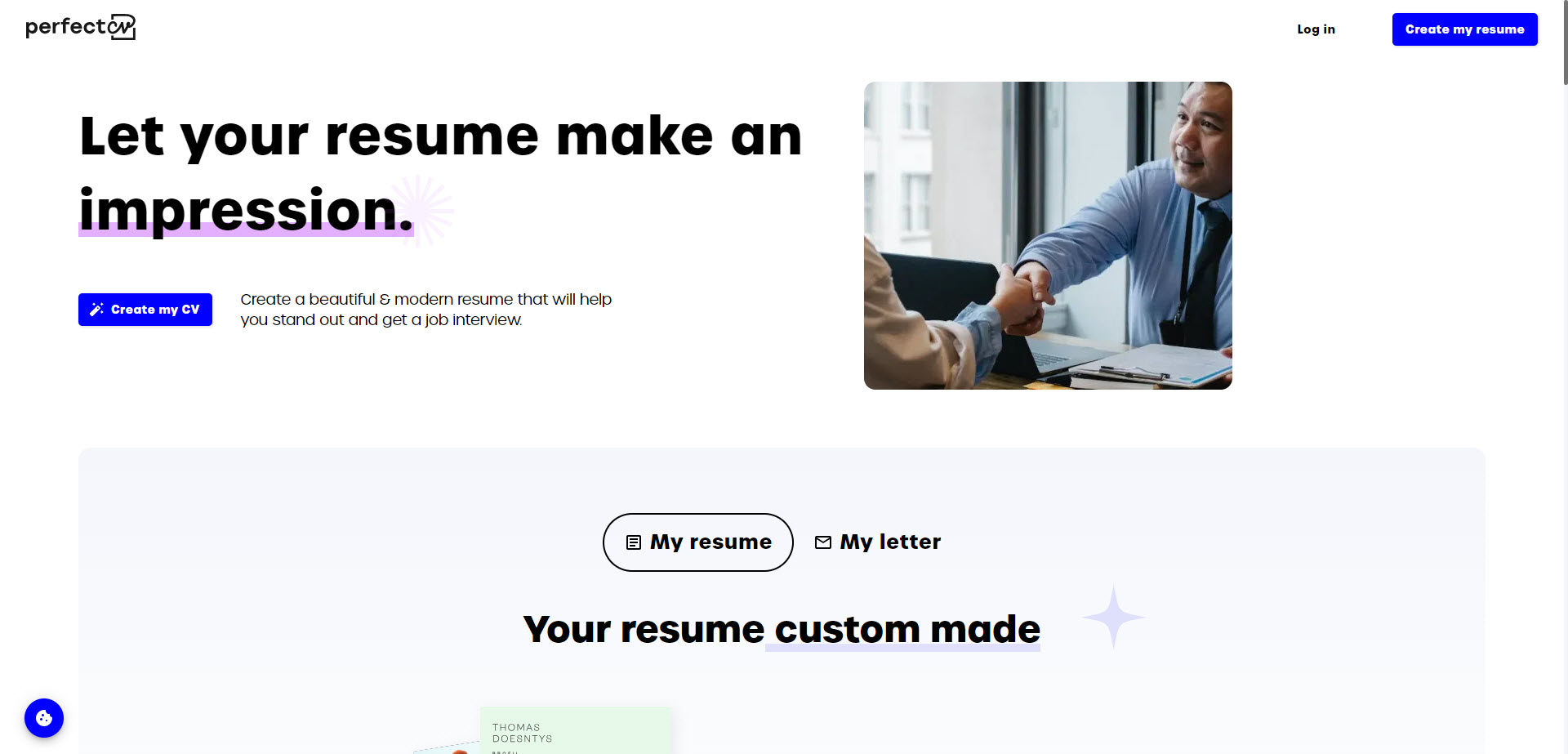 PERFECT-CV resume creation