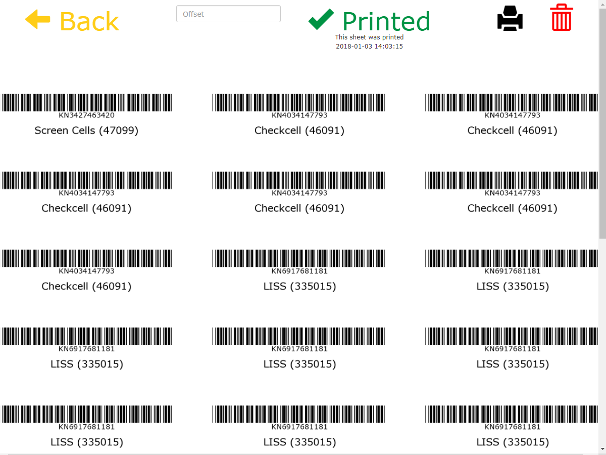 Create barcodes