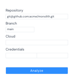 Connect your git repository to Cloud 66. We support all major git providers including GitHub, GitLab, Bitbucket and Azure DevOps.