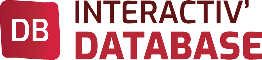 Interactiv' DataBase screenshot: The official logo of "INTERACTIV' DATABASE," featuring a bold red and white design, representing a product database or information management system.