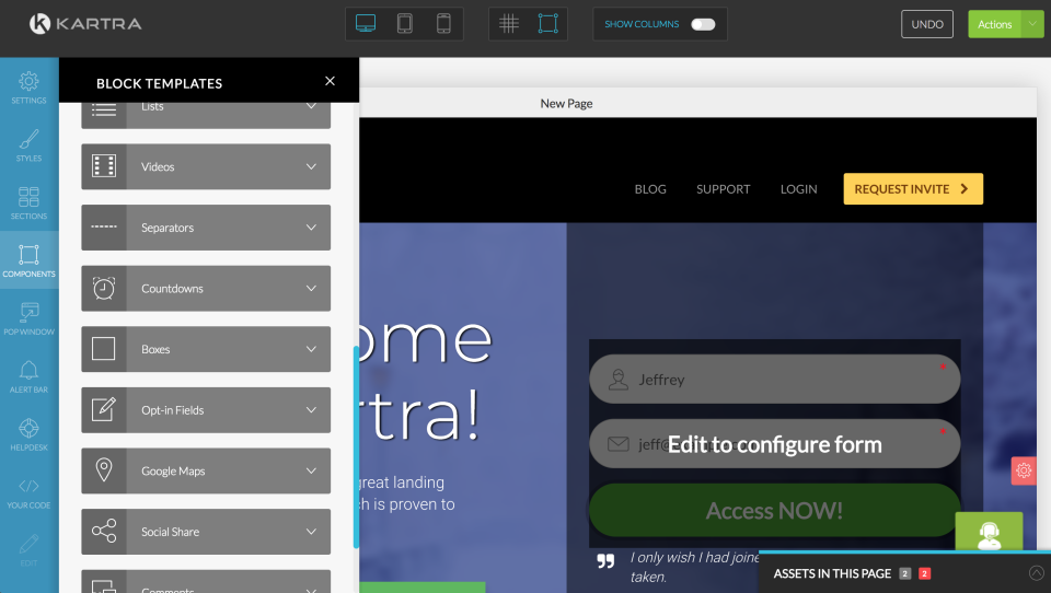Drag & Drop Page Building