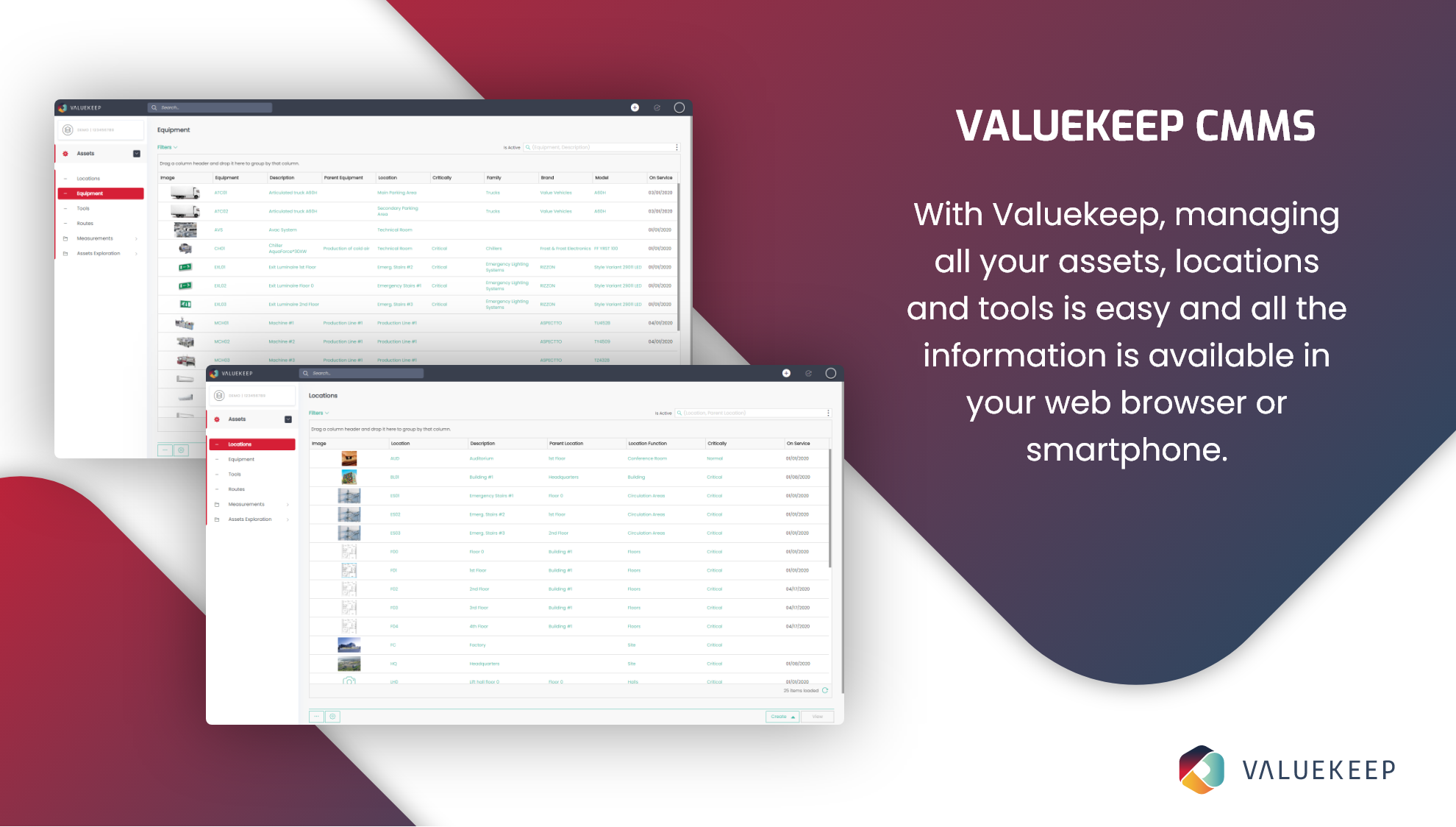 Valuekeep Software - Valuekeep CMMS - Assets and Locations Management